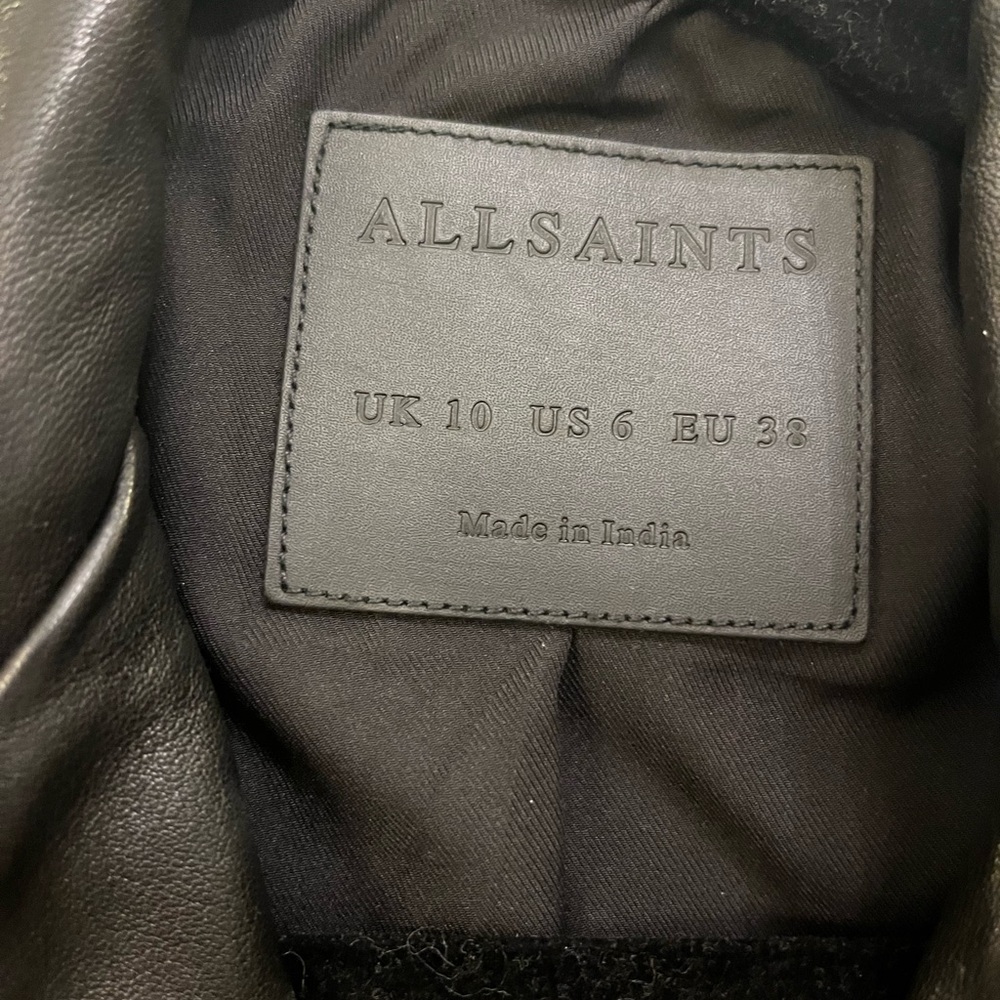 All saints leather Kara biker jacket - Picture 2 of 4